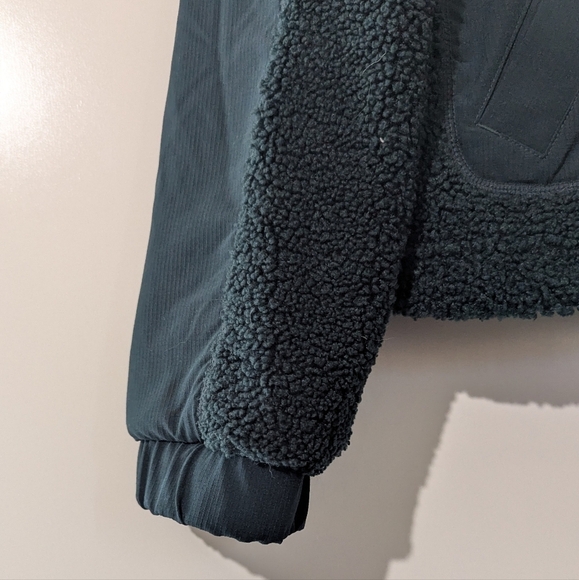 FLX Fleece Snap Up Jacket Activewear Size Large Dark Teal Green B - Picture 4 of 7